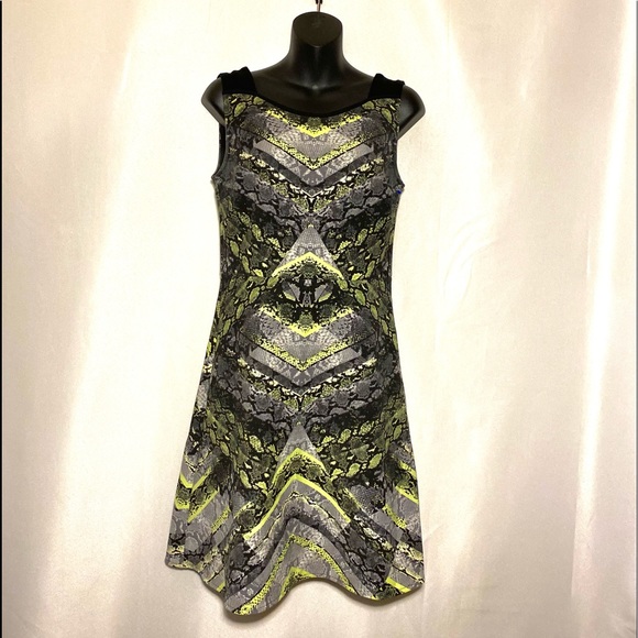 Kenneth Cole Dress sleeveless piton print back zipper - Picture 1 of 5